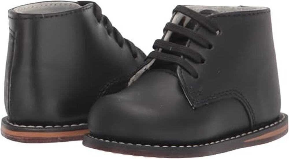 Josmo First Walker Shoes Black Leather Non Slip Lace Up Toddler Size 4.5 NIB